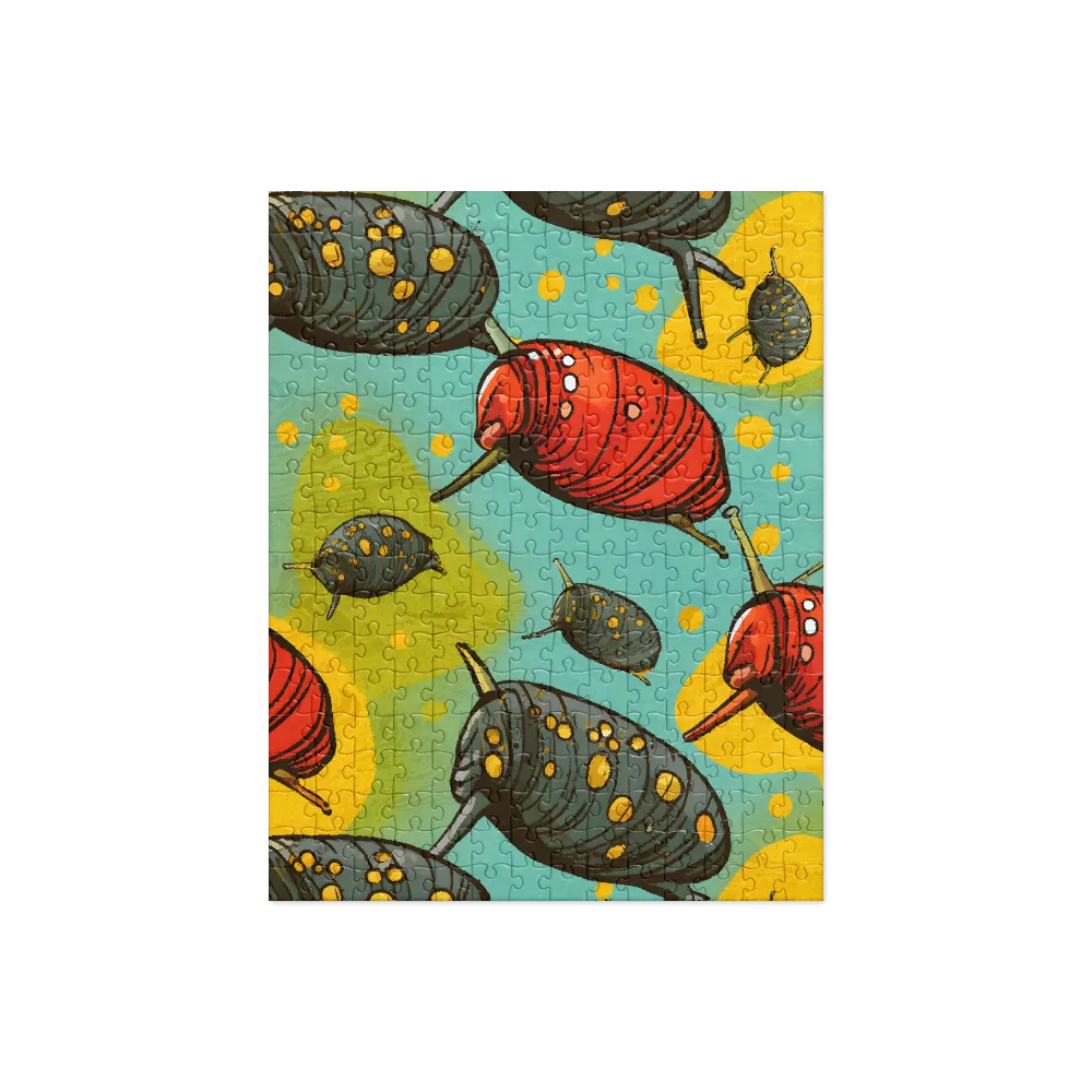 Whimsical Snails in Motion