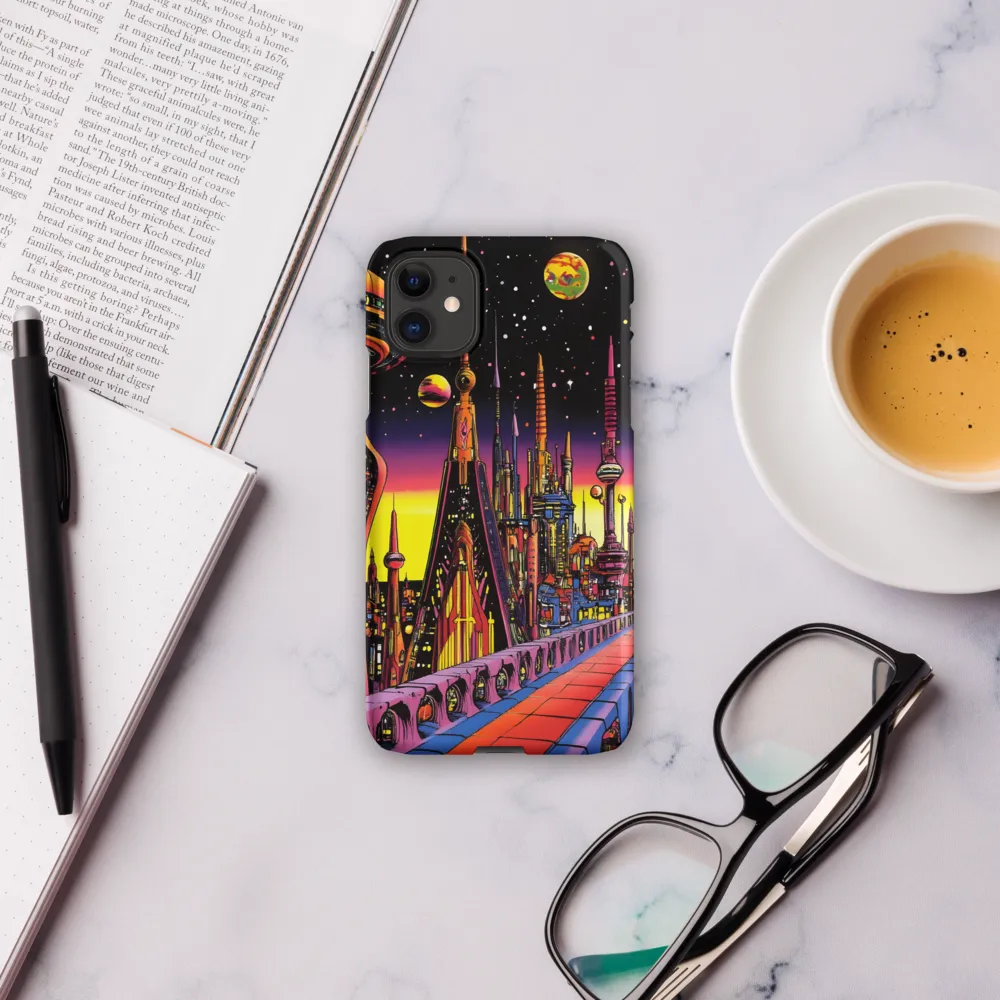 Futuristic Cosmos: A Journey Through Neon Cities | Phone Case |  11 | Snap Case | Matte
