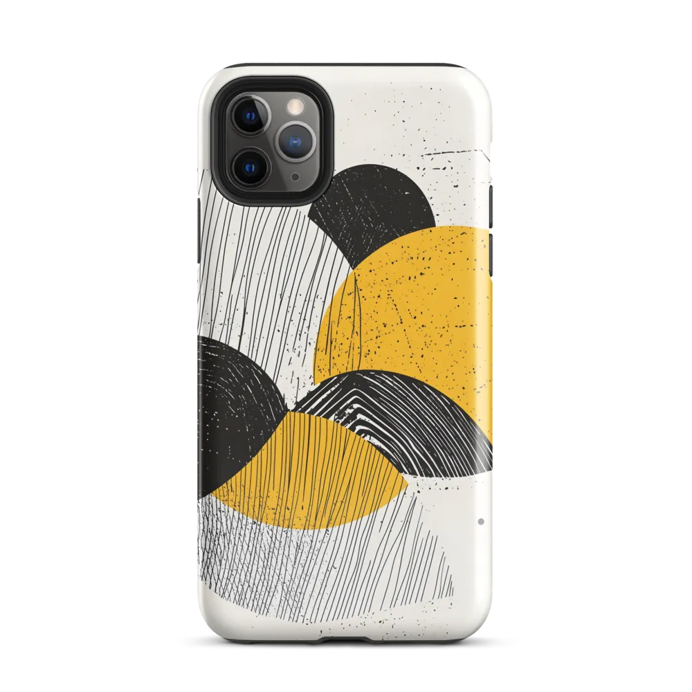 Dynamic Harmony in Black and Yellow | Phone Case |  11 Pro Max | Tough Case | Glossy