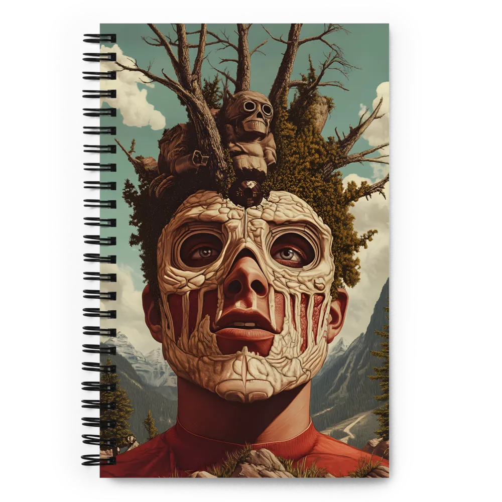 Nature's Mask: A Surreal Exploration | Spiral Notebook