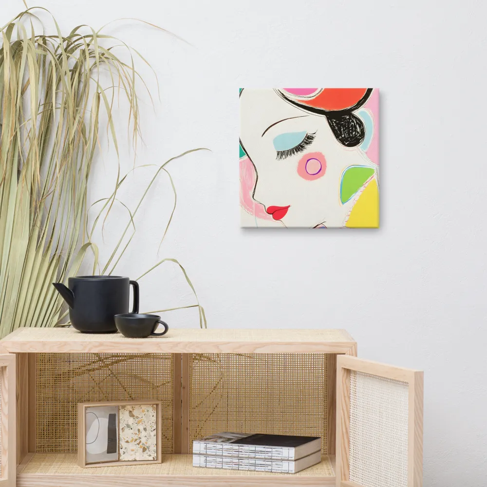 Whimsical Portrait in Colorful Abstraction | Canvas | 16″×16″