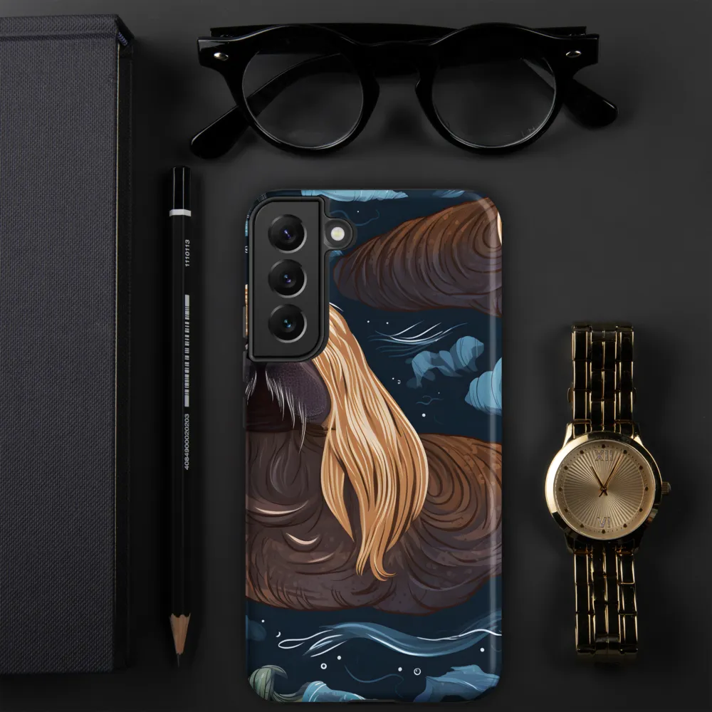 Whimsical Walruses in Deep Blue