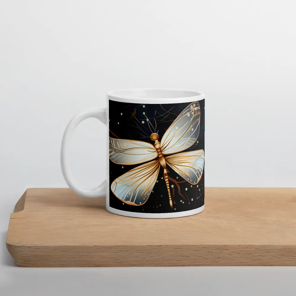 Ethereal Dance: Dragonflies in a Midnight Garden | Mugs | Multiple Sizes & Colors