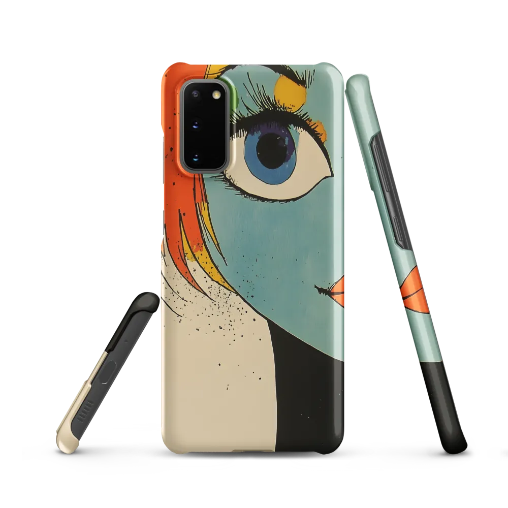 Vivid Expressions: A Portrait in Blue | Phone Case |  S20 | Snap Case | Matte