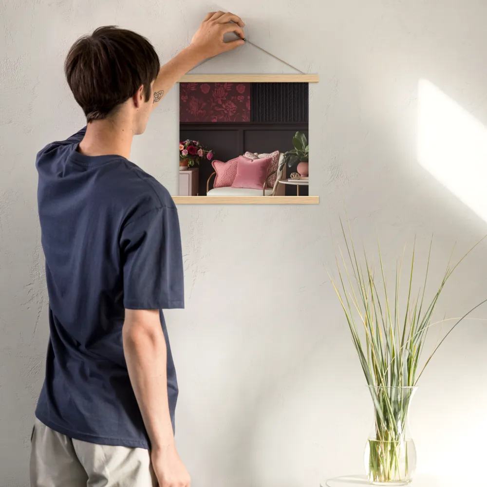 Elegance in Contrast: A Modern Interior Design | Poster With Oak Wood Hanger | 14″×14″