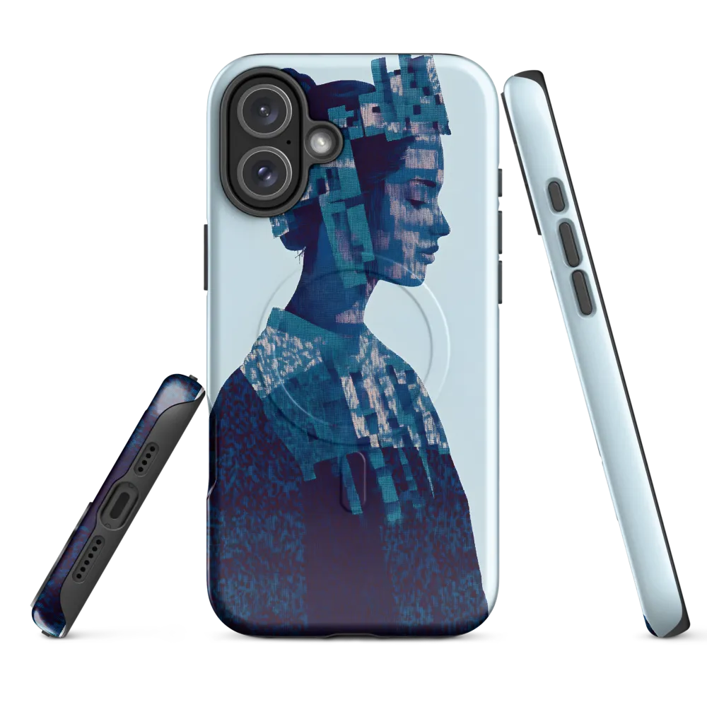 Digital Portrait in Abstract Blue
