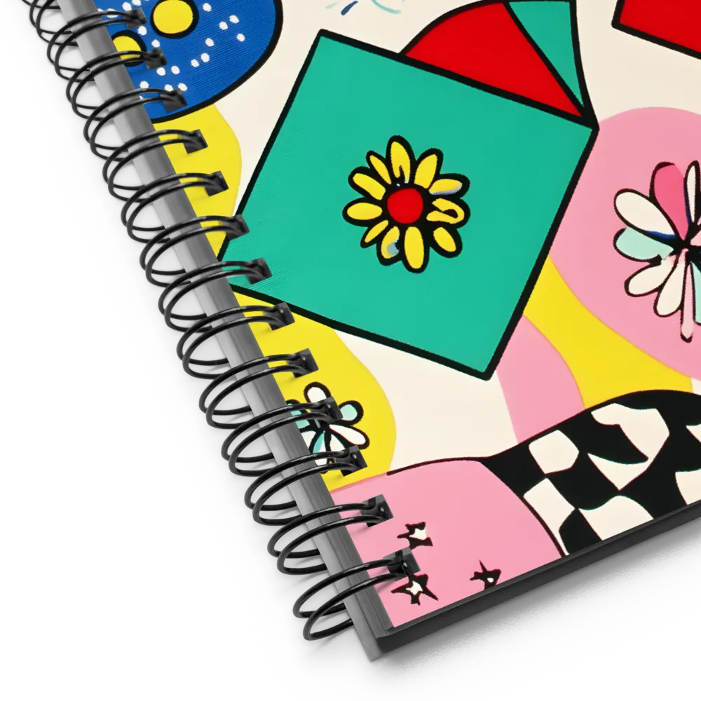 Joyful Geometry: A Playful Dance of Shapes and Colors | Spiral Notebook