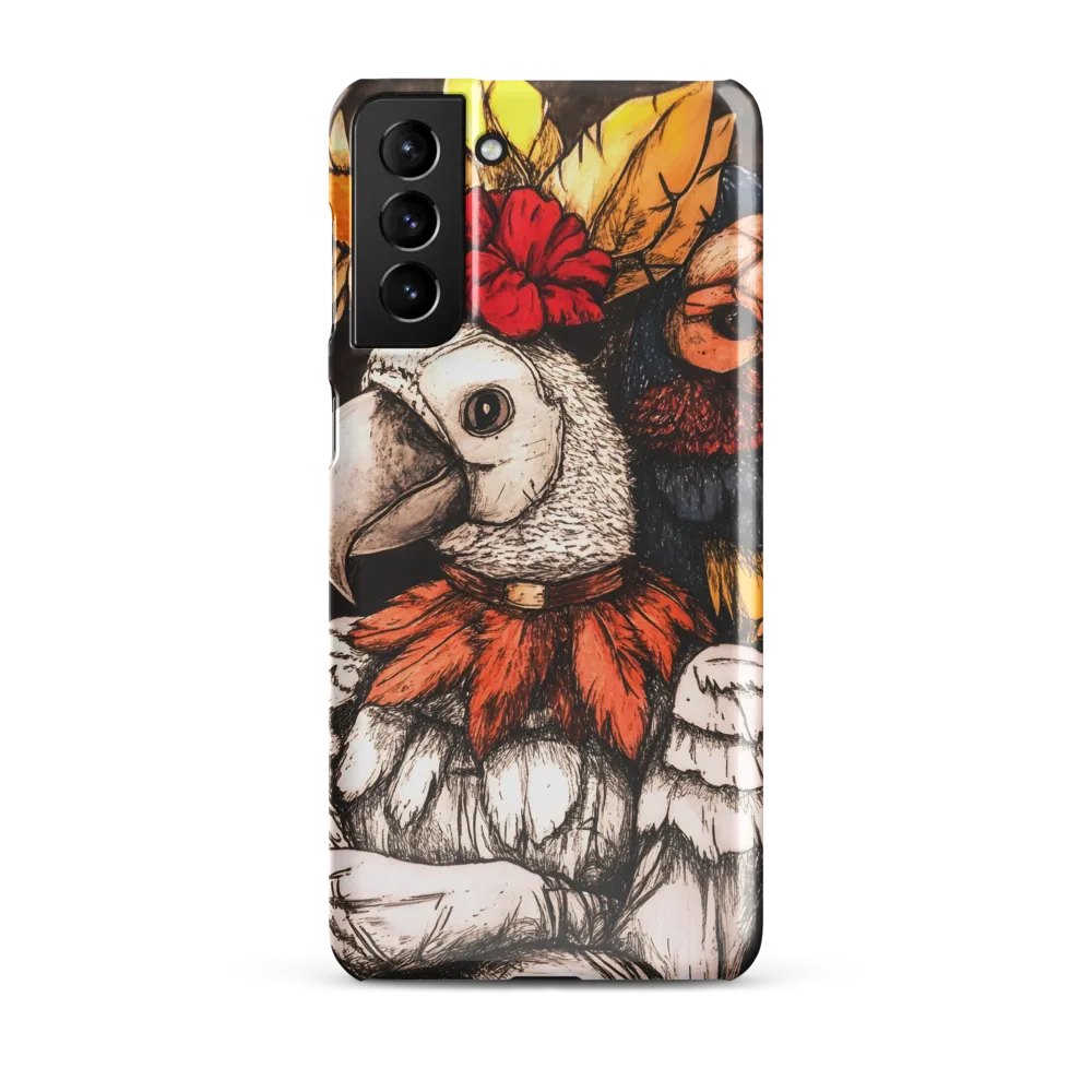 The Surreal Guardian: A Dance of Feathers and Flowers