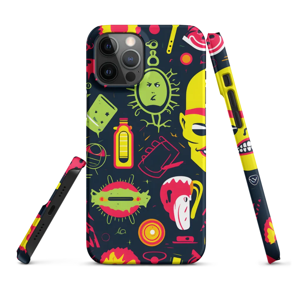 Neon Revelry: A Quirky Exploration of Modern Pop Art | Phone Case |  12 Pro Max | Snap Case | Matte