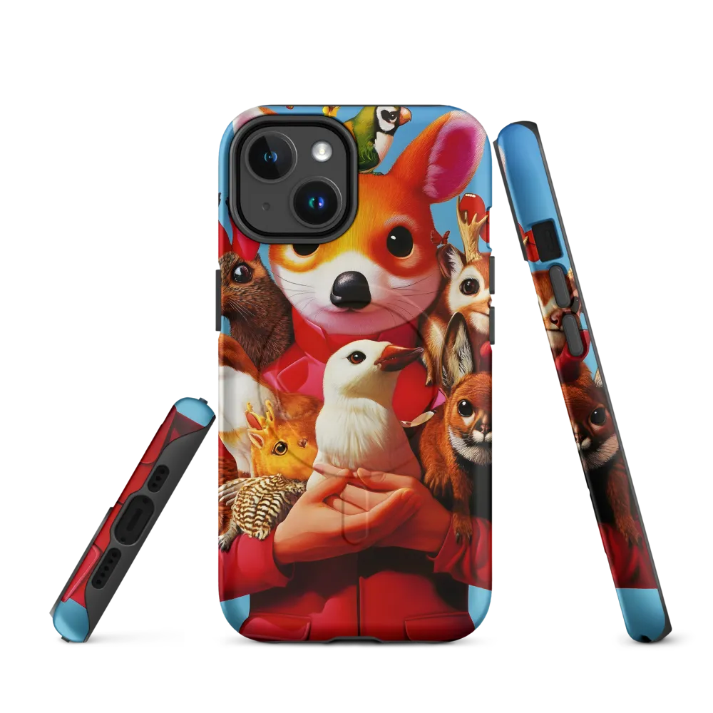 Harmony in Whimsy: A Modern Animal Ensemble | Phone Case |  14 | MagSafe® Tough Case | Matte