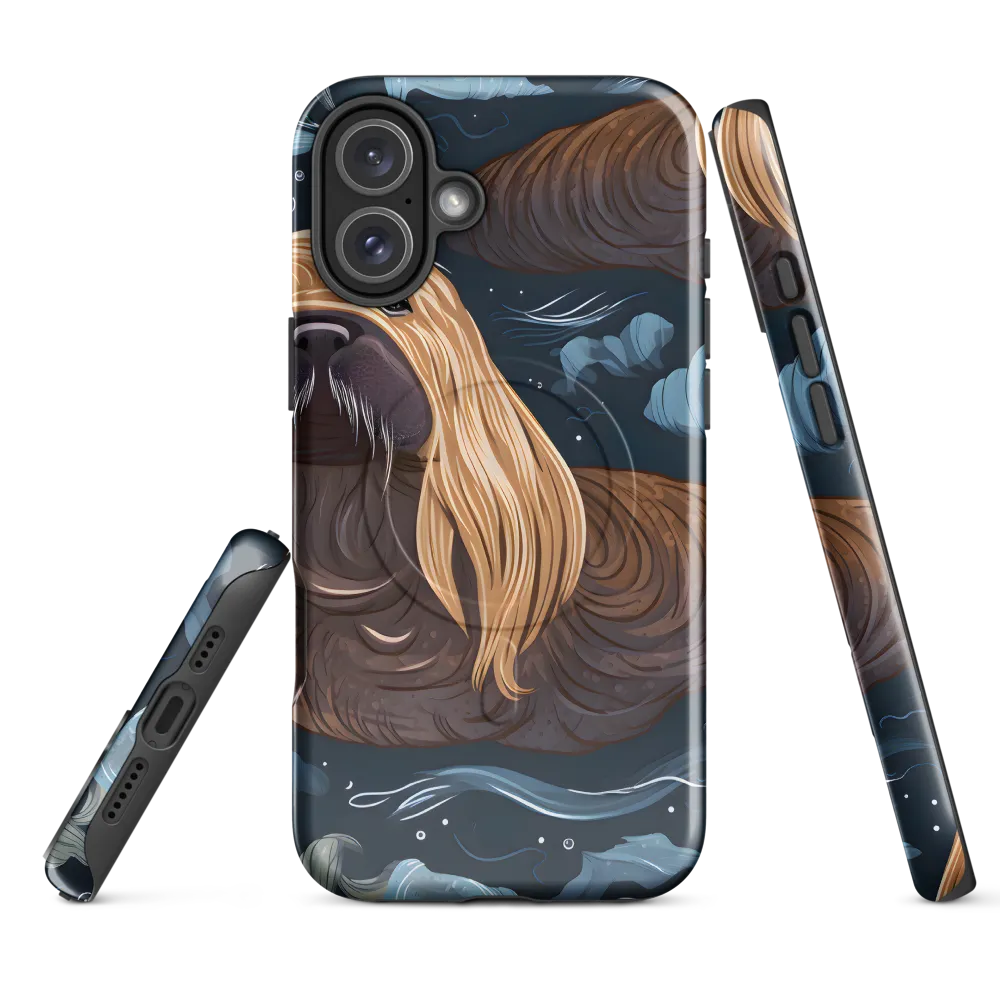 Whimsical Walruses in Deep Blue