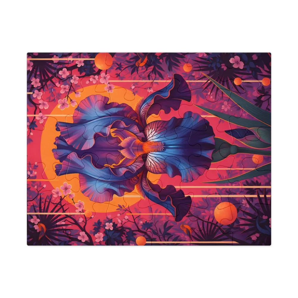 Sunlit Iris 
 Jigsaw Puzzle in Tin Box