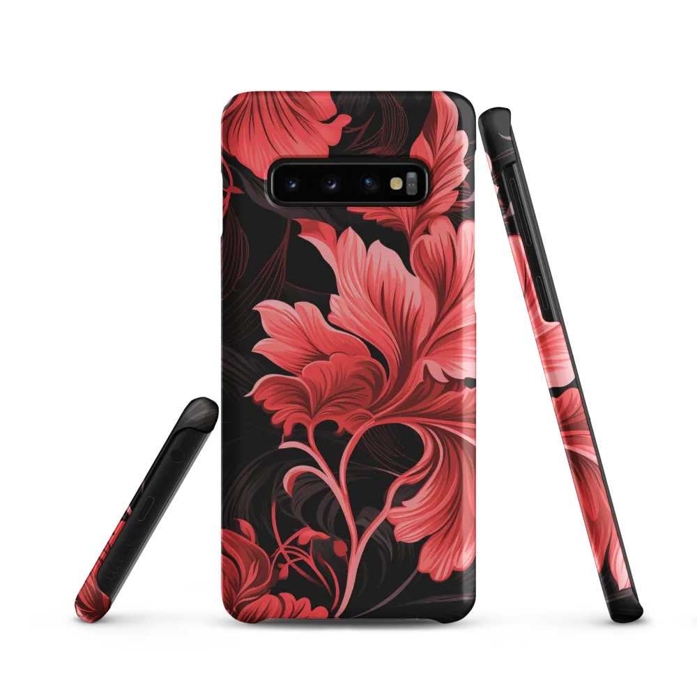 Tropical Elegance in Red | Phone Case |  S10 | Snap Case | Matte