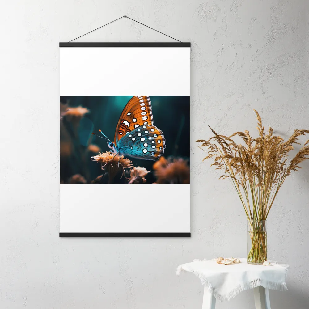 Whispers of Color: The Butterfly's Embrace | Poster With Black Wood Hanger | 24″×36″