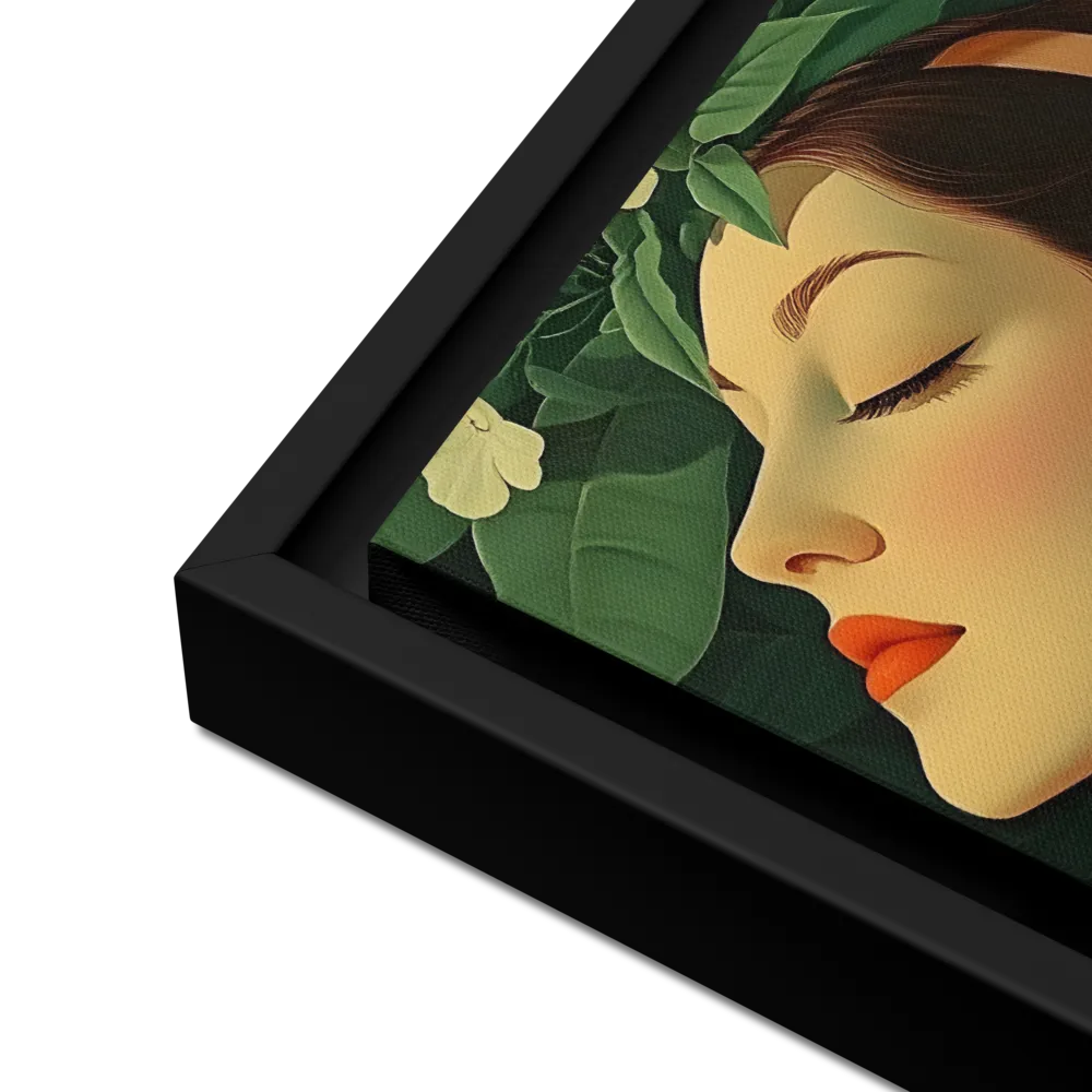 Serenity in Bloom | Canvas with Black Frame | 12″×12″