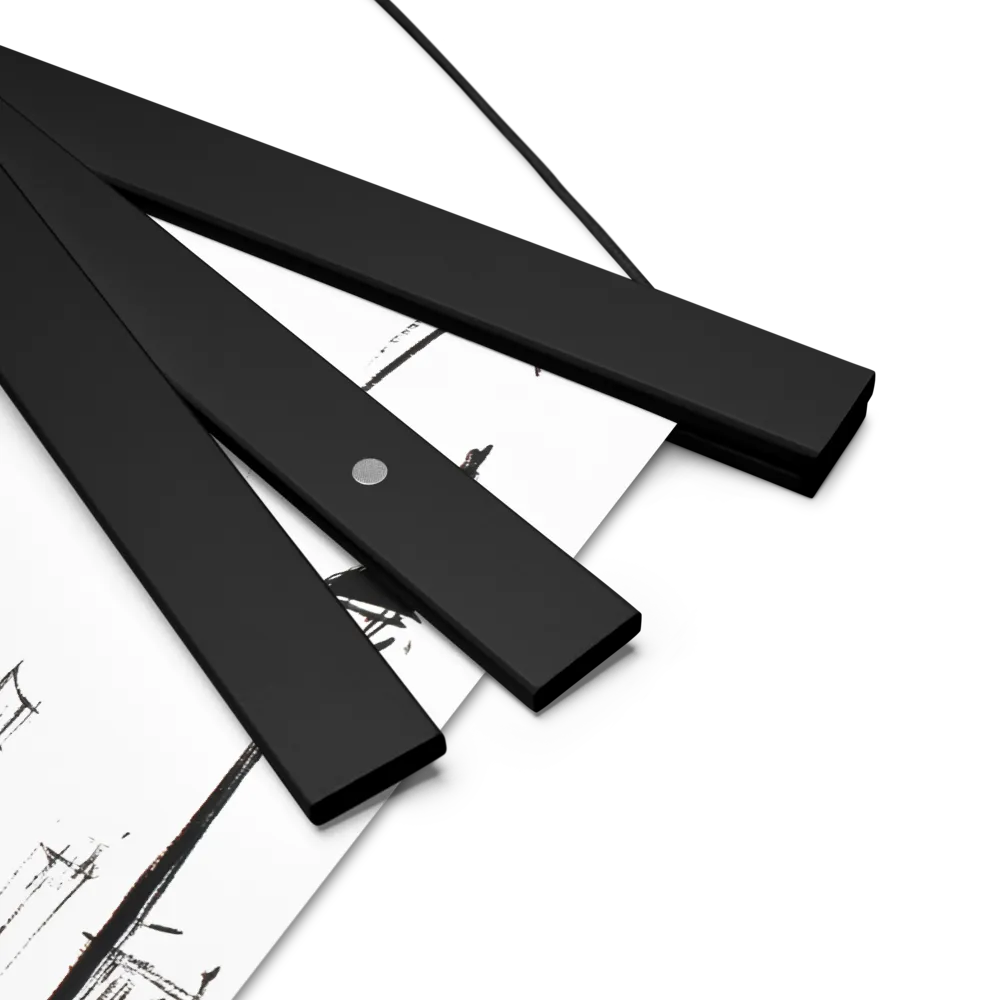 Clock Tower in Motion | Poster With Black Wood Hanger | 10″×10″