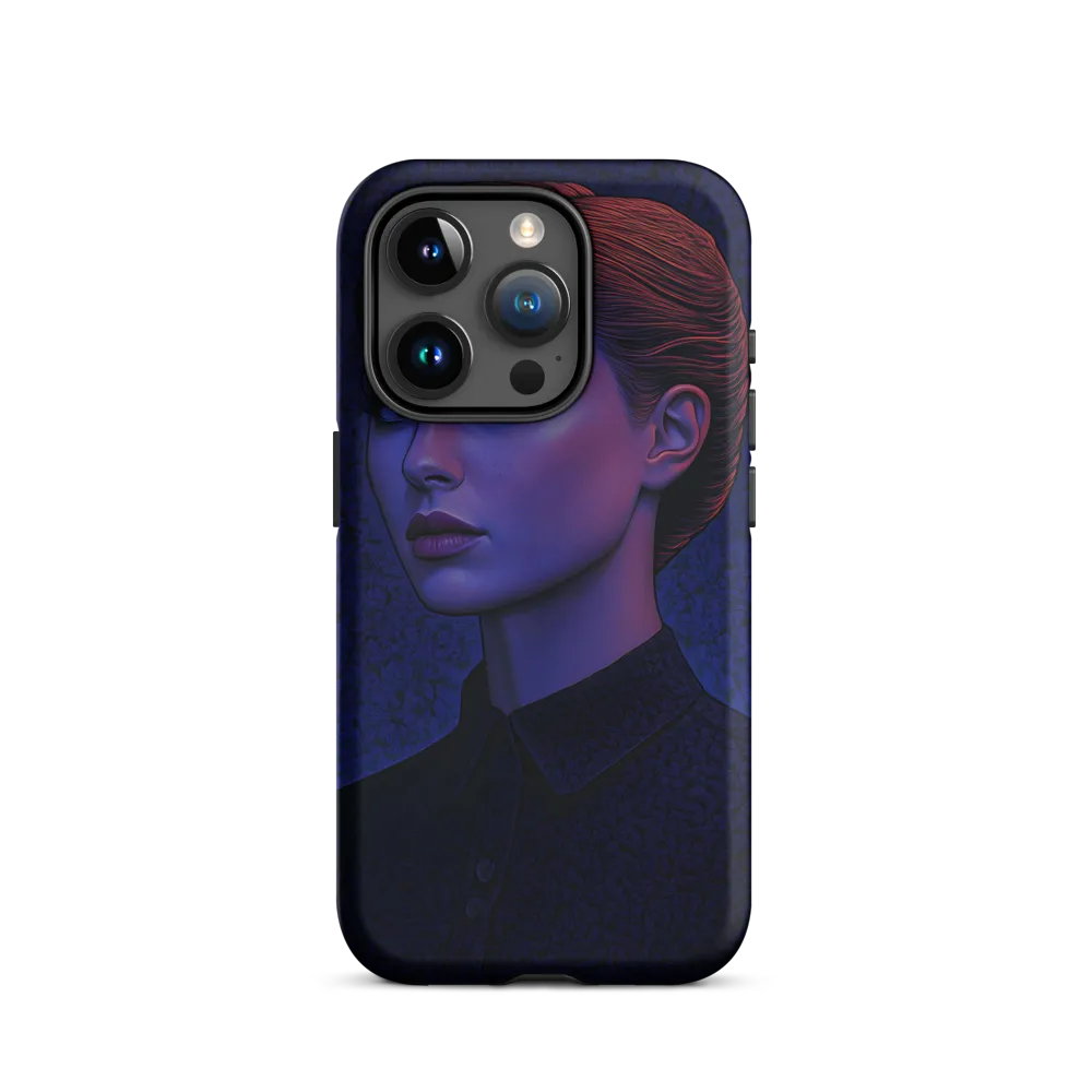 Ethereal Portrait in Blue and Red