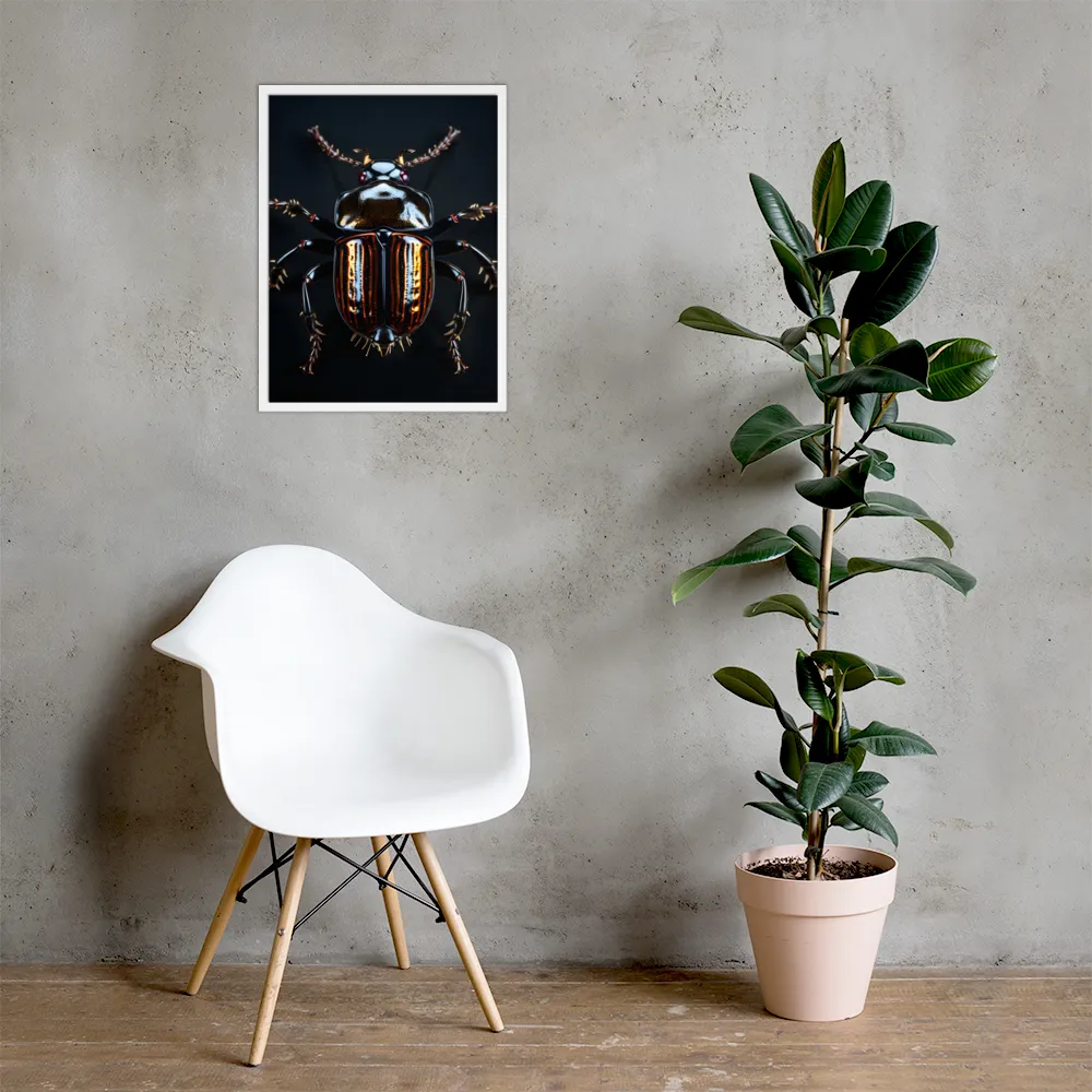Luminous Insect Majesty | Poster with White Frame | 18″×24″