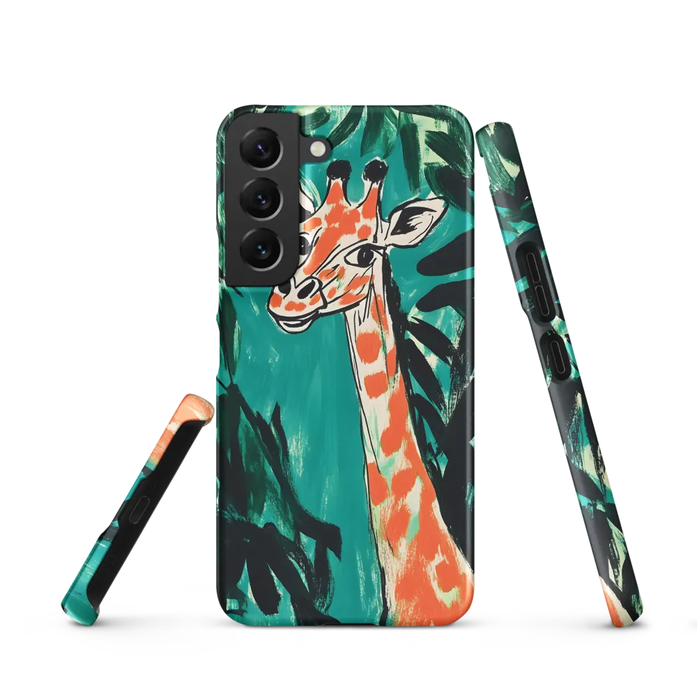Curious Giraffe in Lush Greenery | Phone Case |  S22 | Snap Case | Matte