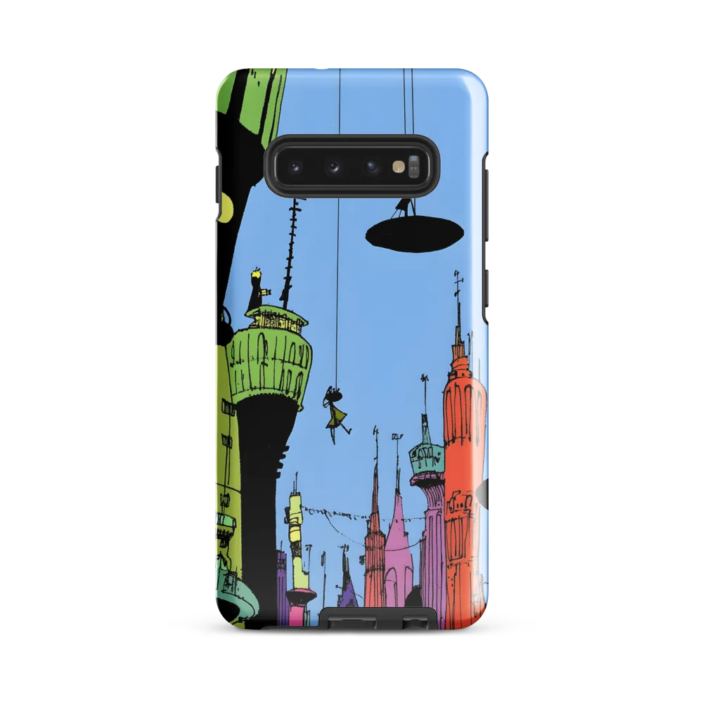 Whimsical Heights: A Futuristic Cityscape | Phone Case |  S10 Plus | Tough Case | Glossy