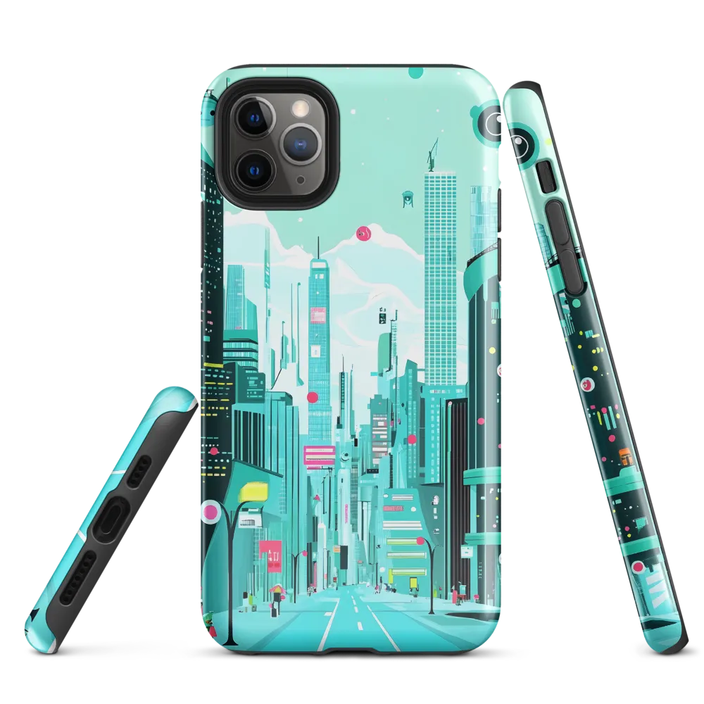 Urban Dreams: A Futuristic Cityscape | Phone Case |  11 Pro Max | Tough Case | Glossy