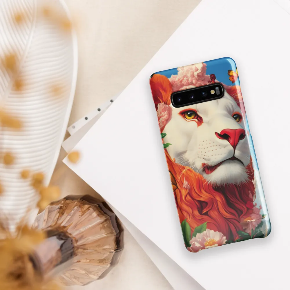 Majestic Lion Amidst Floral Splendor | Phone Case |  S10 Plus | Snap Case | Glossy