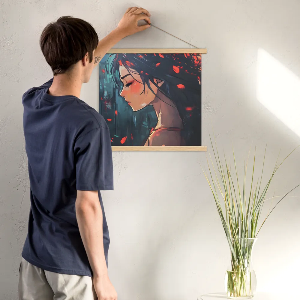 Whispers of Melancholy | Poster With Oak Wood Hanger | 18″×18″