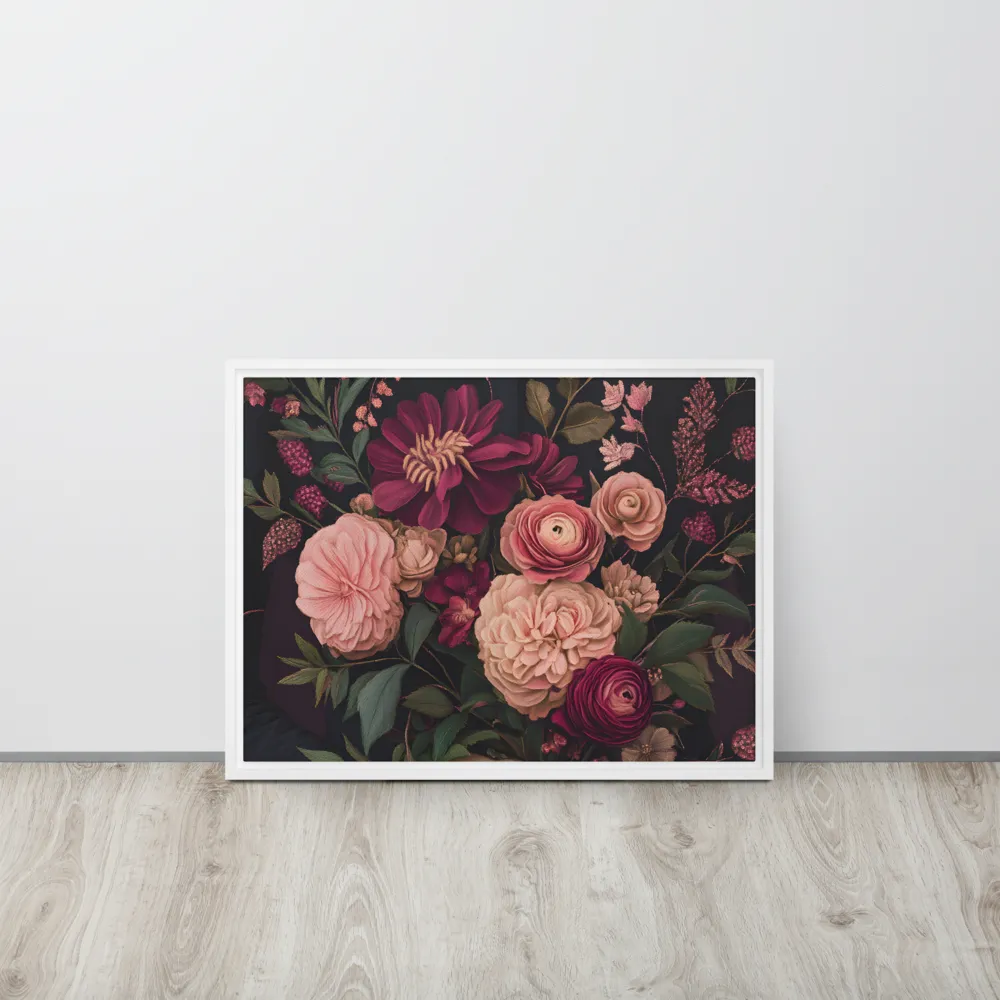 Botanical Elegance | Canvas with White Frame | 18″×24″