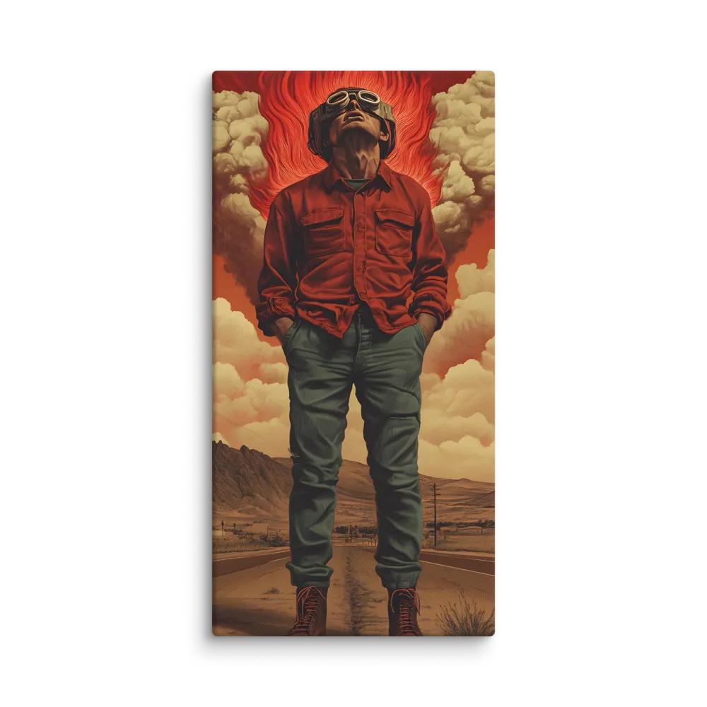 Defiant Spirit in a Surreal Landscape | Canvas | 16″×32″