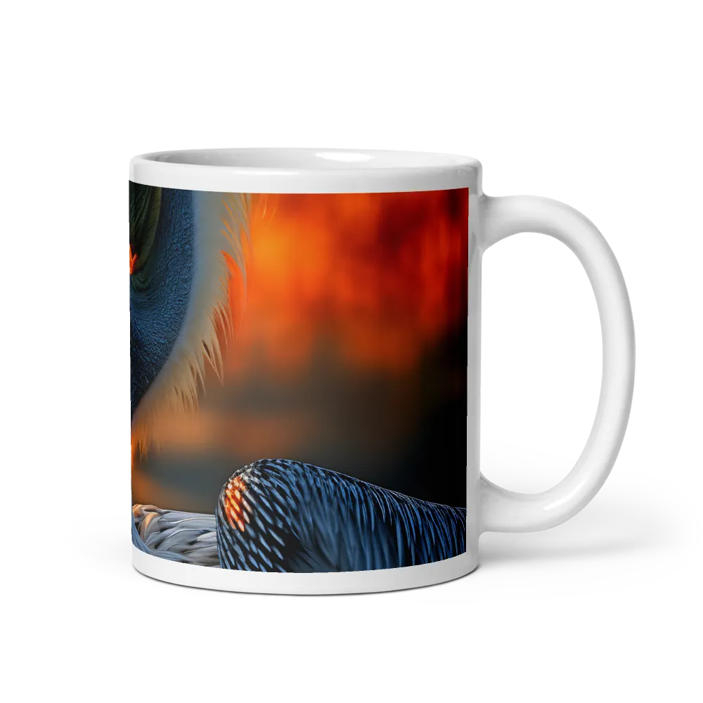 Elegance of the Pelican at Sunset | Mug with White inside | 11 oz