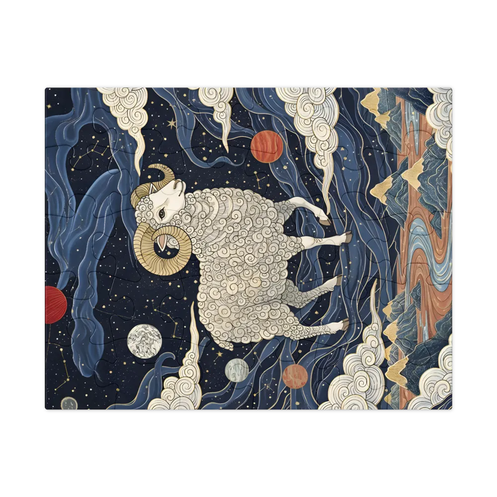 Celestial Ram 
 Jigsaw Puzzle in Tin Box