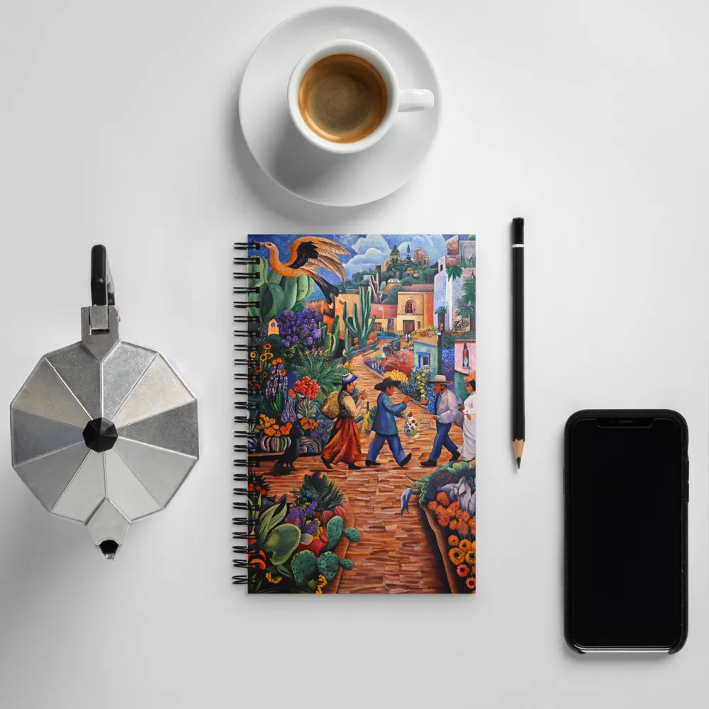 A Mosaic Journey Through Colorful Landscapes | Spiral Notebook