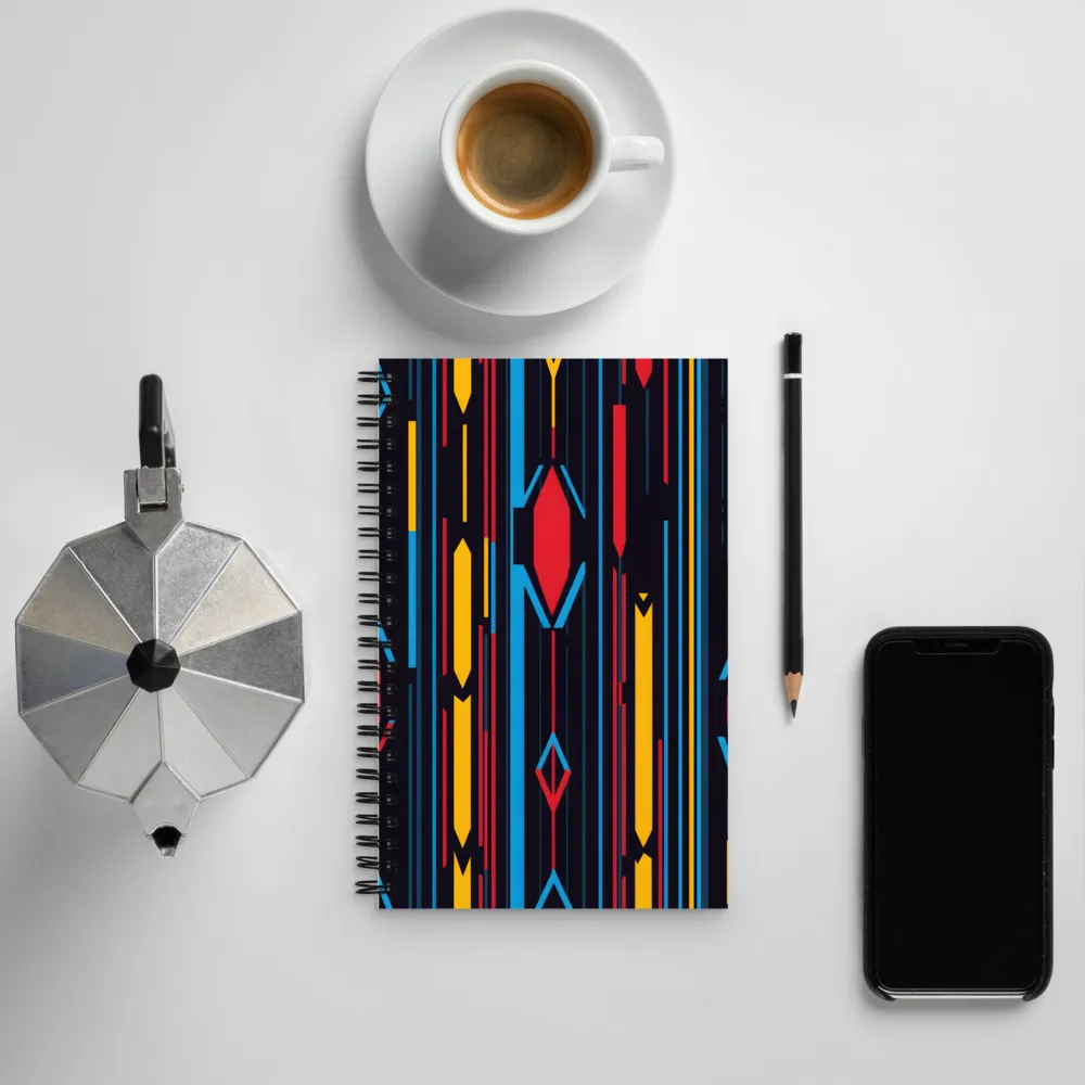 Dynamic Geometric Harmony | Spiral Notebook