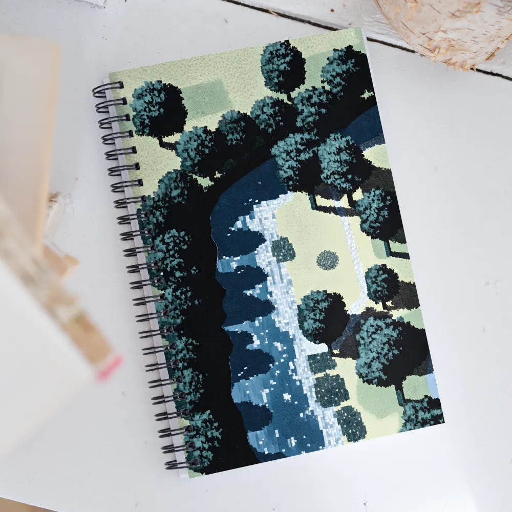 Serenity in Pixels | Spiral Notebook