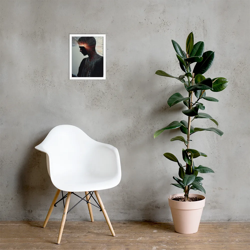 Radiant Reflection: An Abstract Journey of Thought | Poster with White Frame | 11″×14″