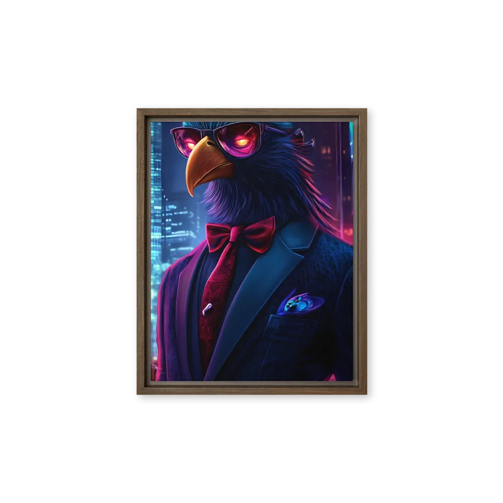 The Dapper Avian | Canvas with Brown Frame | 11″×14″