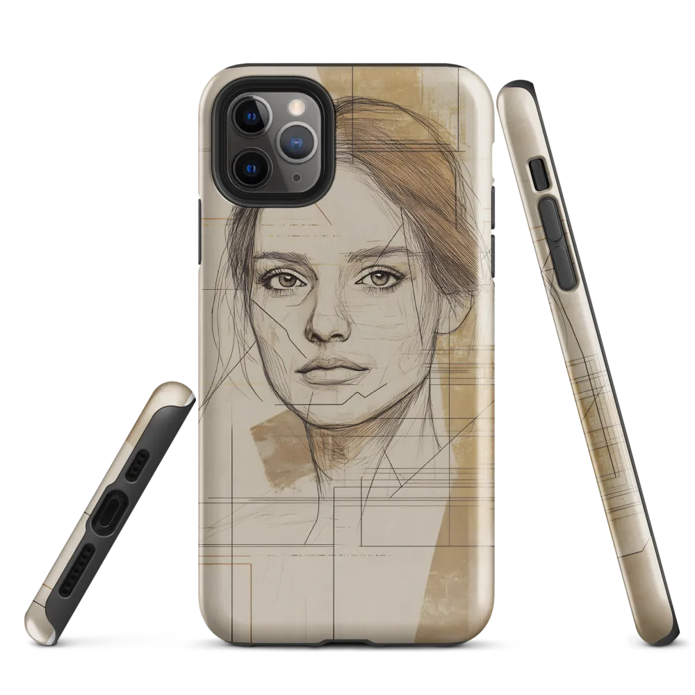 Geometric Elegance: A Modern Portrait | Phone Case |  11 Pro Max | Tough Case | Glossy