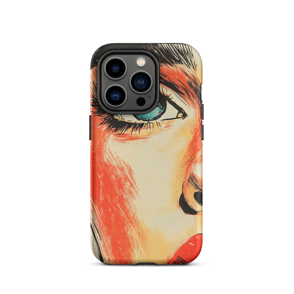 Intense Gaze: A Pop Art Portrait | Phone Case |  14 Pro | Tough Case | Matte