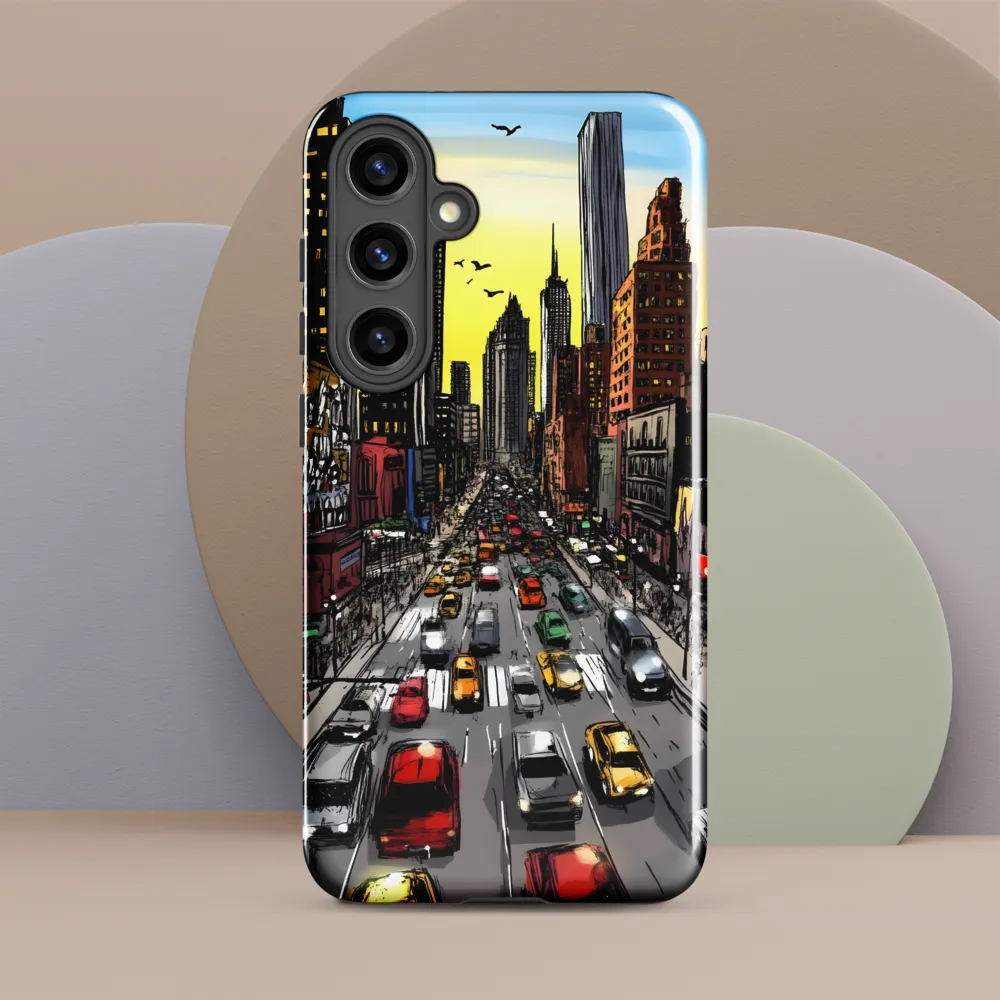 City Pulse at Dusk | Phone Case |  S24 Plus | Tough Case | Glossy