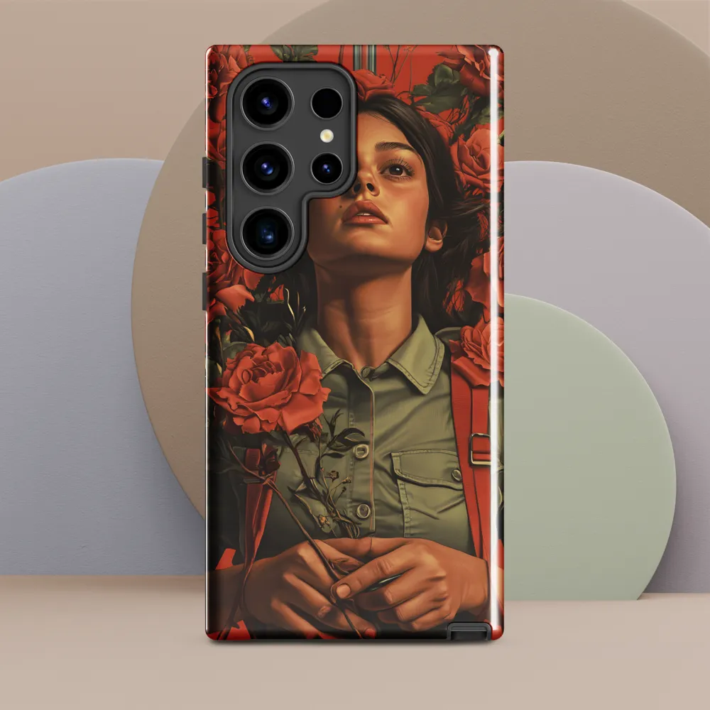 Harmony and Strength: A Portrait Among Roses