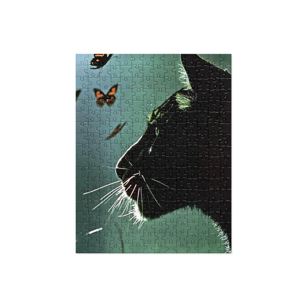 Mystical Encounter: Cat and Butterflies | Jigsaw Puzzle | 252 pieces