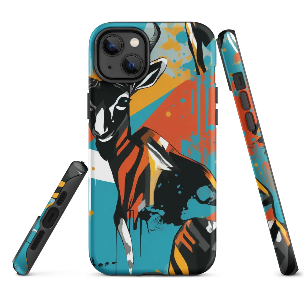 Dynamic Antelope in Vivid Abstract