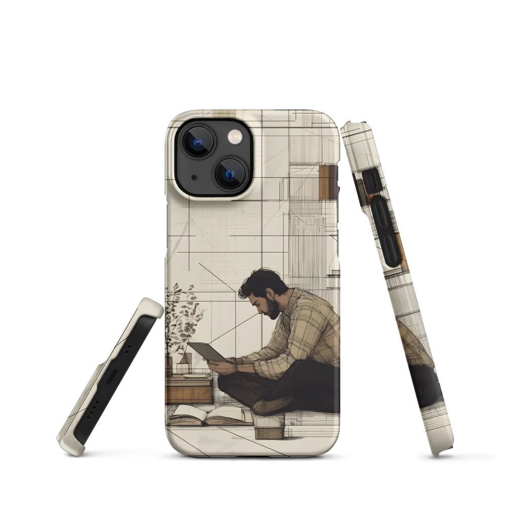 Quiet Reflections in Line | Phone Case |  13 Mini | Snap Case | Matte