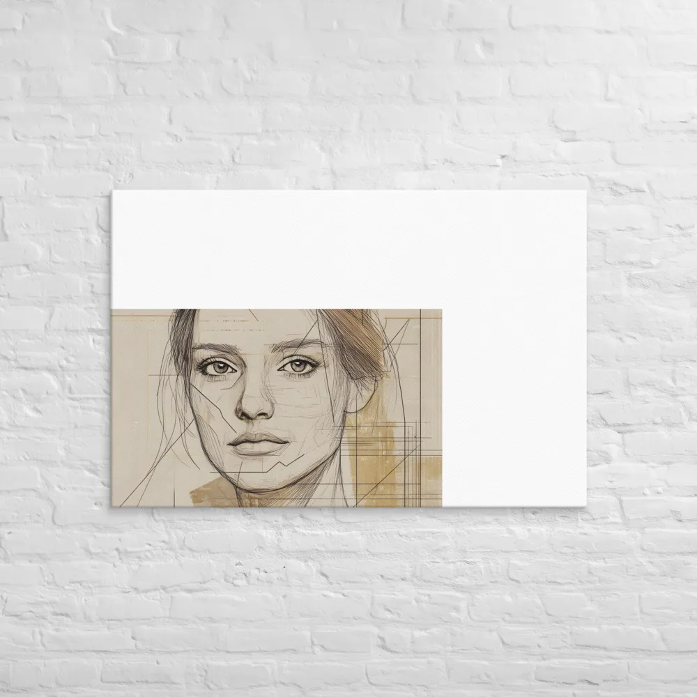 Geometric Elegance: A Modern Portrait | Canvas | 32″×48″