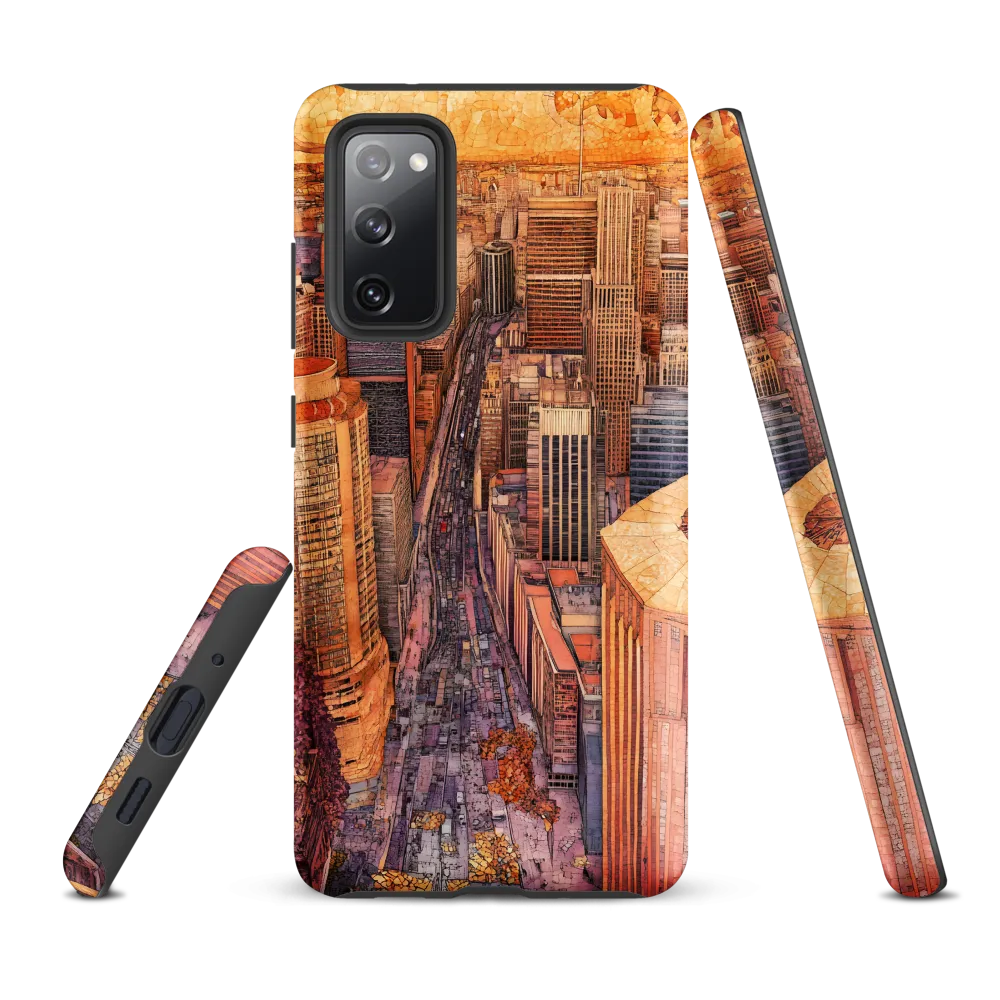 Mosaic Cityscape at Dusk