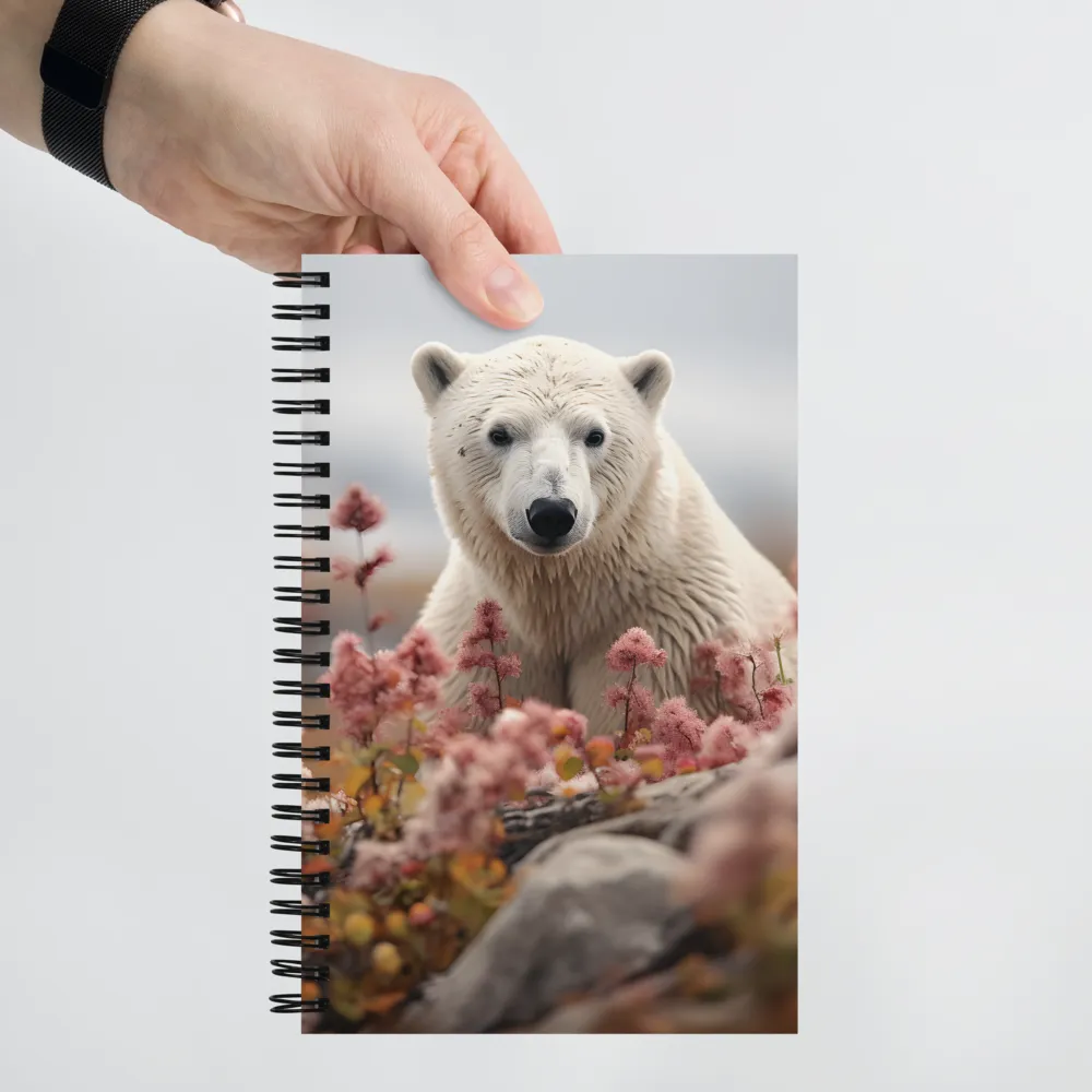 Curiosity Among Blooms: The Polar Bear | Spiral Notebook