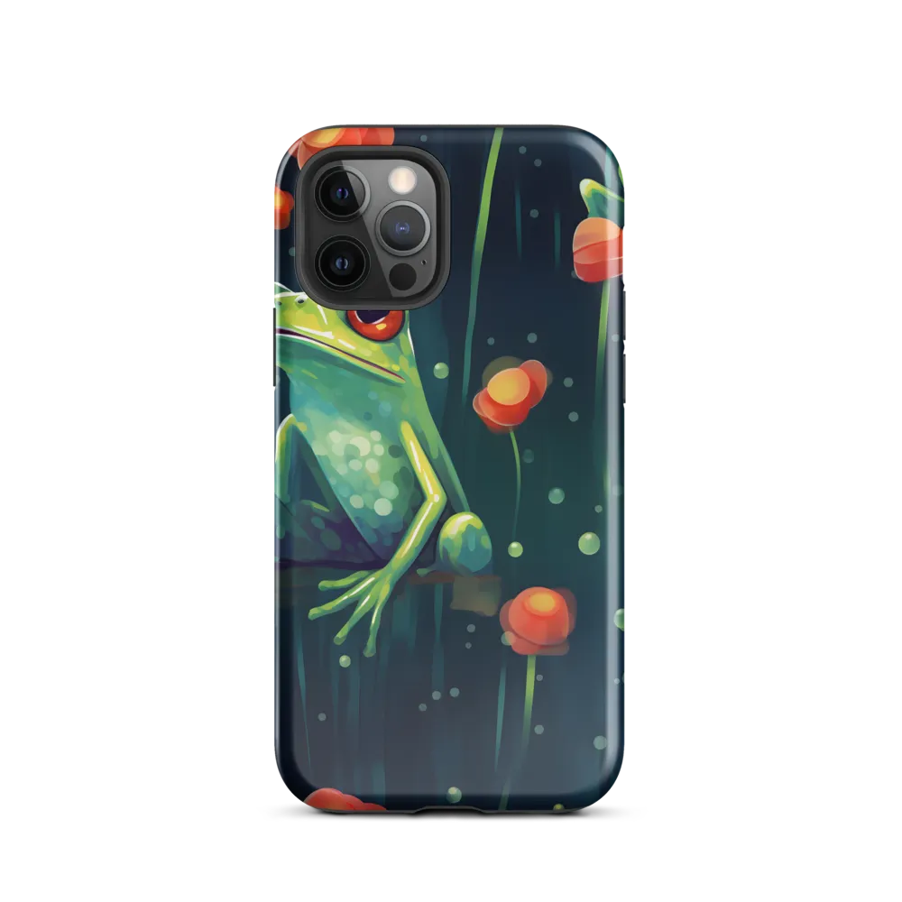 Playful Frogs in a Lush Pond | Phone Case |  12 Pro | Tough Case | Glossy