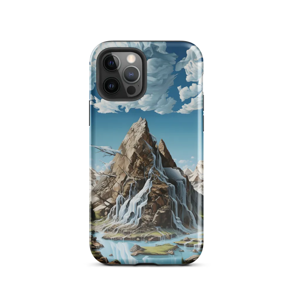 Majestic Cascade: A Mountain Masterpiece | Phone Case |  12 Pro | Tough Case | Glossy
