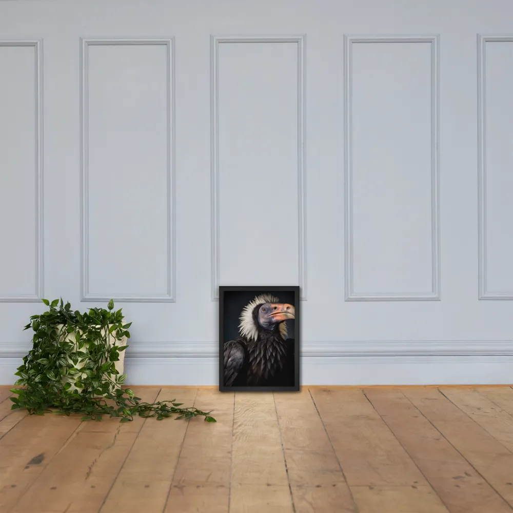 Majestic Vulture Portrait | Poster with Black Frame | 12″×16″