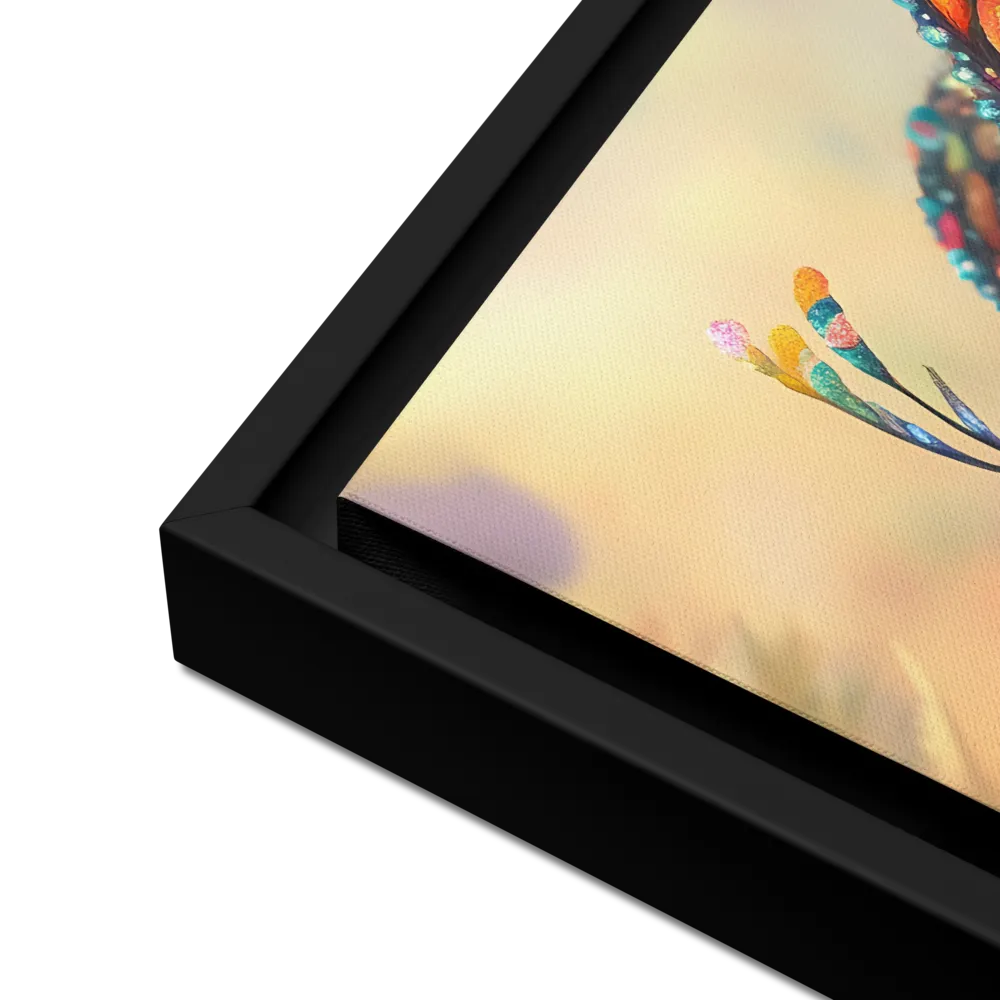 Whispers of a Colorful Dream | Canvas with Black Frame | 16″×16″